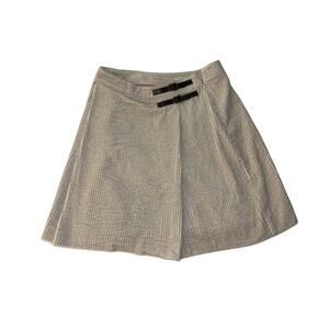 Boden Corduroy Pleated Short Skirt Leather Faux Belt Preppy Academia Size 6R